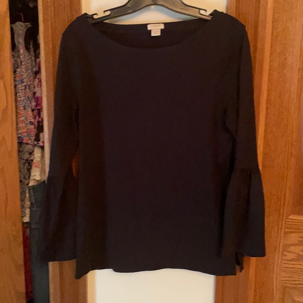 Black J Crew bell sleeve shirt, Small